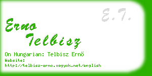 erno telbisz business card
