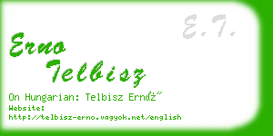 erno telbisz business card